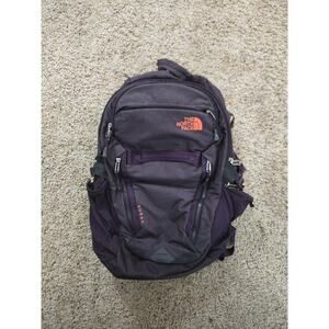 The North Face Surge Backpack Flex Vent Padded Laptop Orange Purple (READ)